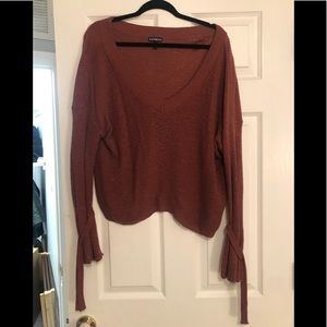 Express sweater with tie sleeves